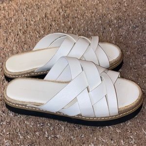 French connection white sandal slides